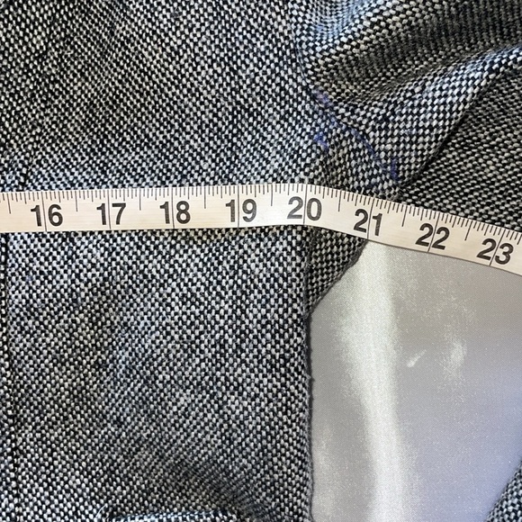 Croft & Barrow Tweed Wool Hooded Pea Coat Jacket Double Breasted Gray Black Med - Picture 7 of 13